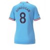Dames Manchester City Ilkay Gundogan #8 Thuis tenue 2022-23 Korte Mouw