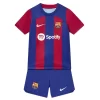 Kids FC Barcelona Thuisshirt 2023-2024 Voetbalshirts Korte Mouw (+ Korte broeken)
