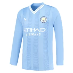 Manchester City Riyad Mahrez #26 Thuisshirt 2023-2024 Voetbalshirts Lange Mouwen-1