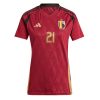 Dames België Timothy Castagne #21 Thuisshirt EK 2024 Voetbalshirts Korte Mouw-1
