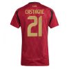 Dames België Timothy Castagne #21 Thuisshirt EK 2024 Voetbalshirts Korte Mouw