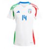 Dames Italië Federico Chiesa #14 Uitshirt EK 2024 Voetbalshirts Korte Mouw-1