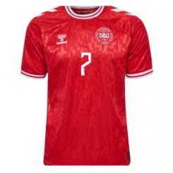 Denemarken Mathias Jensen #7 Thuisshirt EK 2024 Voetbalshirts Korte Mouw
