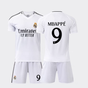 Goedkope Real Madrid Voetbalshirts 2024/25 Kylian Mbappe #9 Thuisshirt Korte Mouw (+ Korte broeken) Kopen