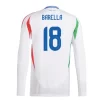Italië Nicolo Barella #18 Uitshirt EK 2024 Voetbalshirts Lange Mouwen