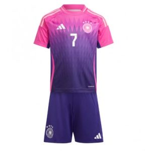 Kids Duitsland Kai Havertz #7 Uitshirt EK 2024 Voetbalshirts Korte Mouw (+ Korte broeken)-1