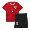 Kids Oostenrijk David Alaba #8 Thuisshirt EK 2024 Voetbalshirts Korte Mouw (+ Korte broeken)-1
