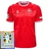 Goedkope EK 2024 Denemarken Thuisshirt Korte Mouw Patch Kopen