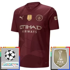 Kopen Manchester City Rúben Dias #3 Derde Shirt 2024-2025 Korte Mouw Voetbaltenue Patch-1