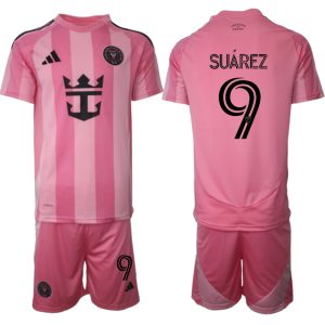 Laatste Inter Miami CF Thuisshirt 2025-2026 Luis Suárez #9 Voetbaltenue Korte Mouw (+ Korte Broeken) Kopen