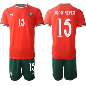 Laatste Portugal Joao Neves #15 Thuisshirt 2025-2026 Korte Mouw (+ Korte Broeken) Kopen