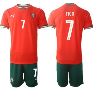 Laatste Portugal Luis Figo #7 Thuisshirt 2025-2026 Korte Mouw (+ Korte Broeken) Kopen