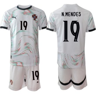 Laatste Portugal Nuno Mendes #19 Uitshirt 2025-2026 Korte Mouw (+ Korte Broeken) Kopen