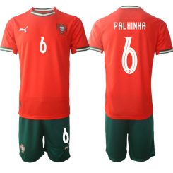 Laatste Portugal João Palhinha #6 Thuisshirt 2025-2026 Korte Mouw (+ Korte Broeken) Kopen
