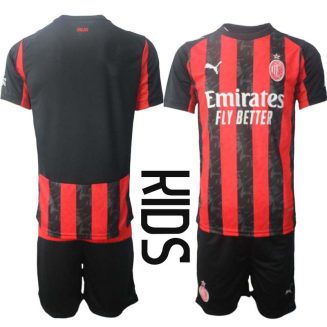AC Milan Kids Thuistenue 2025/26 Kort Mouw Voetbalshirt + Shorts