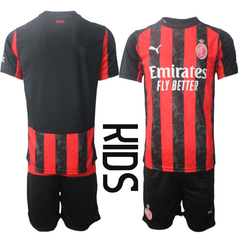 AC Milan Kids Thuistenue 2025/26 Kort Mouw Voetbalshirt + Shorts