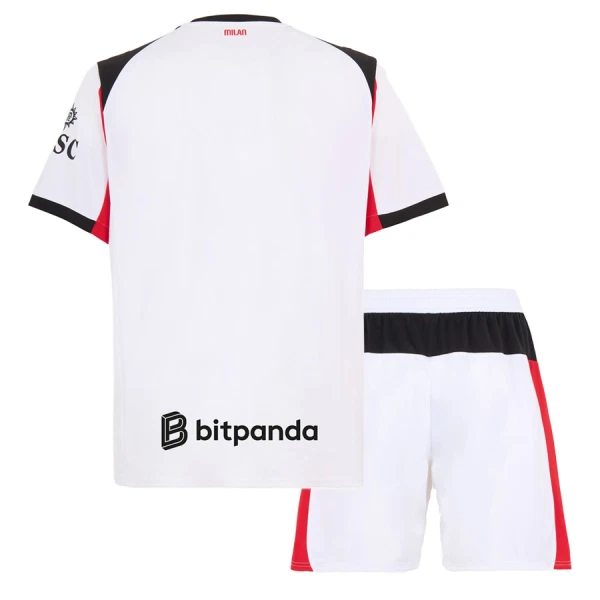 AC Milan Kinder Uittenue 2025/26 Kort Mouw Voetbalshirt + Shorts-1