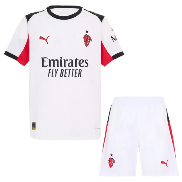 AC Milan Kinder Uittenue 2025/26 Kort Mouw Voetbalshirt + Shorts