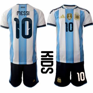 Argentinië WK 2026 Thuistenue Kinderen – Lionel Messi 10 – Voetbalshirt Korte Mouw + Shorts