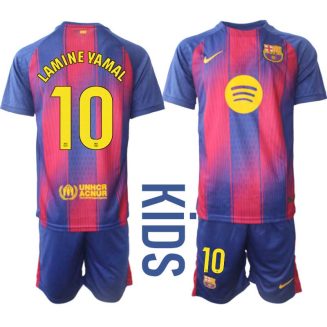 FC Barcelona Thuistenue 2025/26 Kinderen – Lamine Yamal 10 – Voetbalshirt Korte Mouw + Shorts