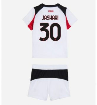 AC Milan Ardon Jashari #30 Uit tenue Kids 2025-26 Voetbalshirt Korte Mouw + Shorts