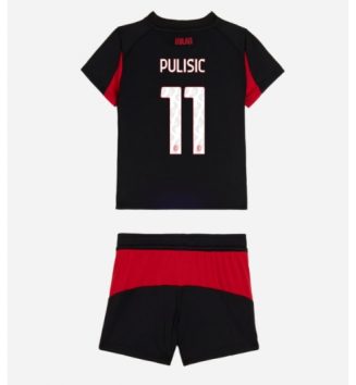AC Milan Christian Pulisic #11 Thuis tenue Kids 2025-26 Voetbalshirt Korte Mouw + Shorts