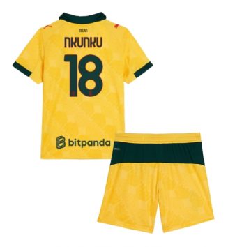AC Milan Christopher Nkunku #18 Derde tenue Kids 2025-26 Voetbalshirt Korte Mouw + Shorts