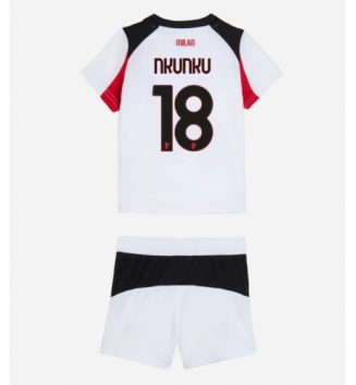 AC Milan Christopher Nkunku #18 Uit tenue Kids 2025-26 Voetbalshirt Korte Mouw + Shorts