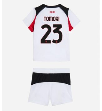 AC Milan Fikayo Tomori #23 Uit tenue Kids 2025-26 Voetbalshirt Korte Mouw + Shorts