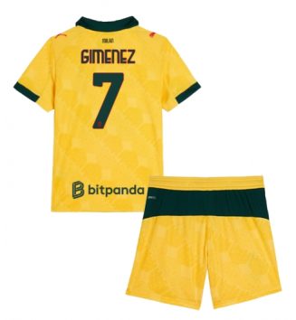 AC Milan Santiago Gimenez #7 Derde tenue Kids 2025-26 Voetbalshirt Korte Mouw + Shorts