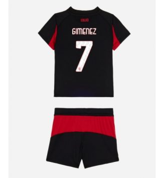 AC Milan Santiago Gimenez #7 Thuis tenue Kids 2025-26 Voetbalshirt Korte Mouw + Shorts