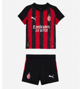 AC Milan Thuis tenue Kids 2025-26 Voetbalshirt Korte Mouw + Shorts