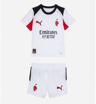 AC Milan Uit tenue Kids 2025-26 Voetbalshirt Korte Mouw + Shorts