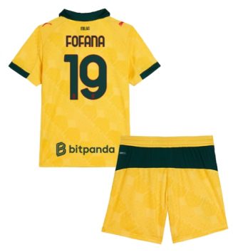 AC Milan Youssouf Fofana #19 Derde tenue Kids 2025-26 Voetbalshirt Korte Mouw + Shorts