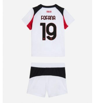 AC Milan Youssouf Fofana #19 Uit tenue Kids 2025-26 Voetbalshirt Korte Mouw + Shorts