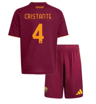 AS Roma Bryan Cristante #4 Thuis tenue Kids 2025-26 Voetbalshirt Korte Mouw + Shorts