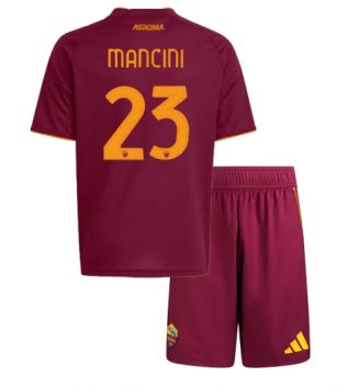 AS Roma Gianluca Mancini #23 Thuis tenue Kids 2025-26 Voetbalshirt Korte Mouw + Shorts