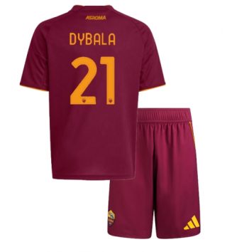 AS Roma Paulo Dybala #21 Thuis tenue Kids 2025-26 Voetbalshirt Korte Mouw + Shorts