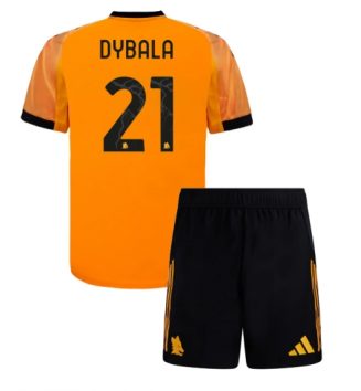AS Roma Paulo Dybala #21 Uit tenue Kids 2025-26 Voetbalshirt Korte Mouw + Shorts