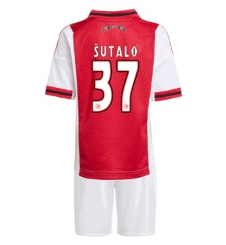 Ajax Josip Sutalo #37 Thuis tenue Kids 2025-26 Voetbalshirt Korte Mouw + Shorts