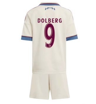 Ajax Kasper Dolberg #9 Derde tenue Kids 2025-26 Voetbalshirt Korte Mouw + Shorts