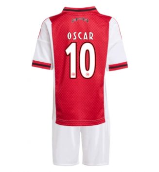 Ajax Oscar Gloukh #10 Thuis tenue Kids 2025-26 Voetbalshirt Korte Mouw + Shorts