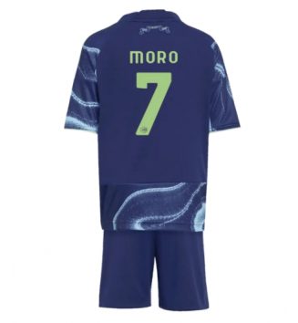 Ajax Raul Moro #7 Uit tenue Kids 2025-26 Voetbalshirt Korte Mouw + Shorts