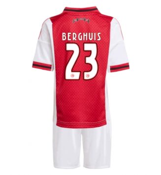 Ajax Steven Berghuis #23 Thuis tenue Kids 2025-26 Voetbalshirt Korte Mouw + Shorts