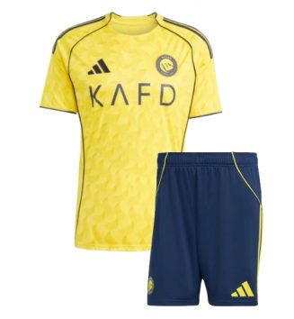 Al-Nassr Thuis tenue Kids 2025-26 Voetbalshirt Korte Mouw + Shorts