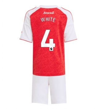 Arsenal Ben White #4 Thuis tenue Kids 2025-26 Voetbalshirt Korte Mouw + Shorts