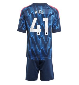 Arsenal Declan Rice #41 Uit tenue Kids 2025-26 Voetbalshirt Korte Mouw + Shorts