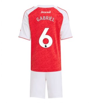 Arsenal Gabriel Magalhaes #6 Thuis tenue Kids 2025-26 Voetbalshirt Korte Mouw + Shorts