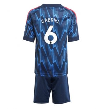 Arsenal Gabriel Magalhaes #6 Uit tenue Kids 2025-26 Voetbalshirt Korte Mouw + Shorts
