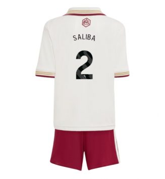 Arsenal William Saliba #2 Derde tenue Kids 2025-26 Voetbalshirt Korte Mouw + Shorts